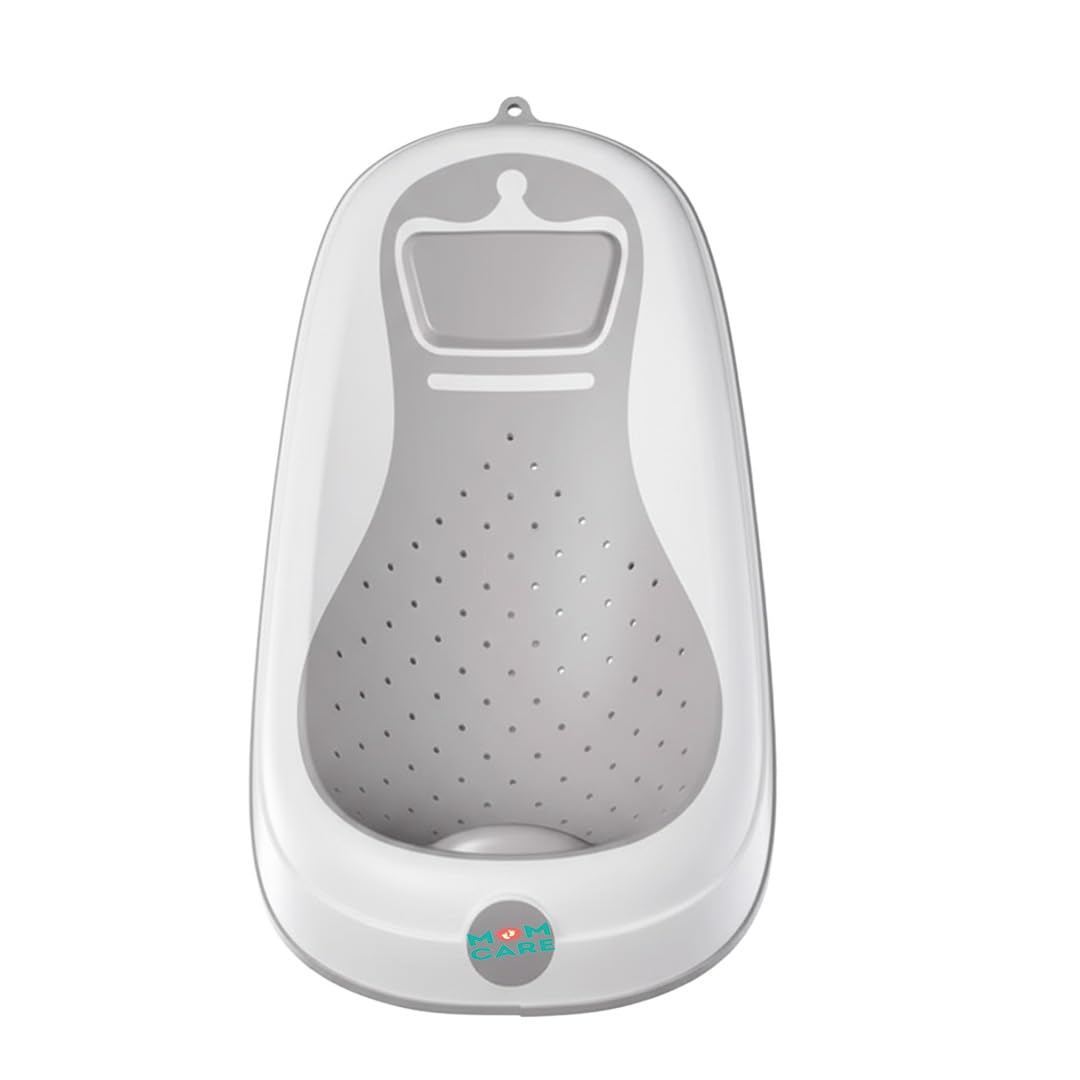 MOM CARE Foldable Baby Bath Support Seat for Newborn (0–6 Months) | Anti-Slip Silicone Baby Bather | Ergonomic Infant Ba