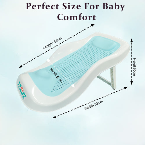 MOM CARE Foldable Baby Bath Support Seat for Newborn (0–6 Months) | Anti-Slip Silicone